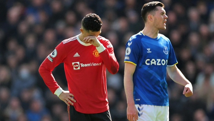 Cristiano Ronaldo ante el Everton