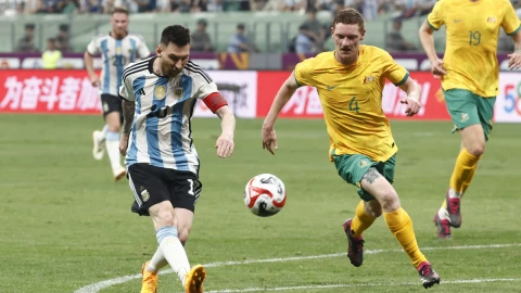 Messi contra Australia en amistoso