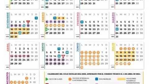Calendario oficial del ciclo escolar 2024-2025 de la UNAM