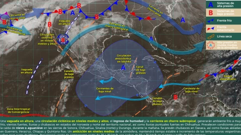 Mapa del clima en México para el 10 de febrero de 2026