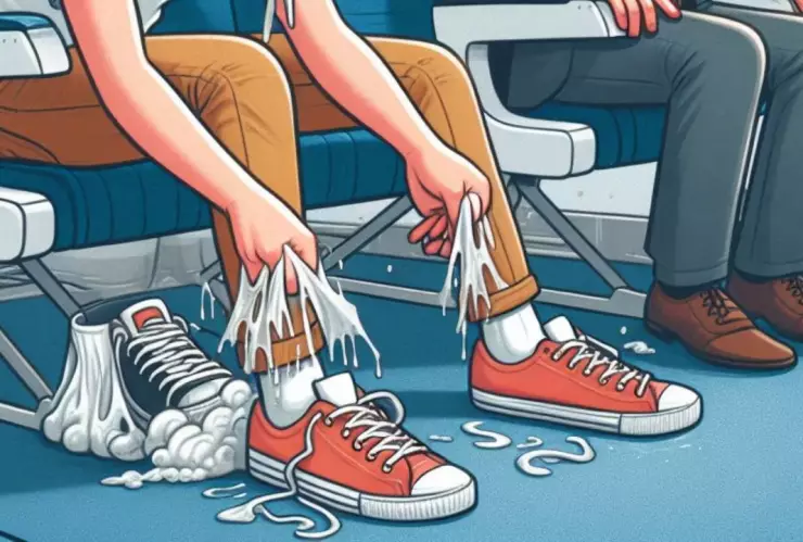 La razón número 1 por la que quitarse los zapatos durante un vuelo no es muy buena idea