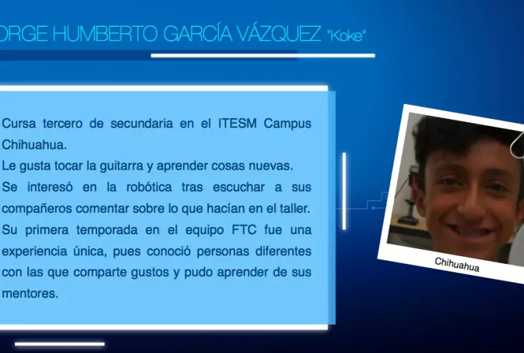 Equipo mexicano del Mundial de Robótica, Humberto García