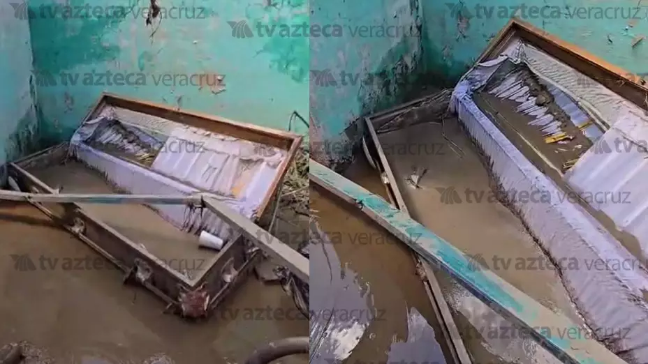 Inundaciones arrastran ataúdes en Poza Rica; así quedaron