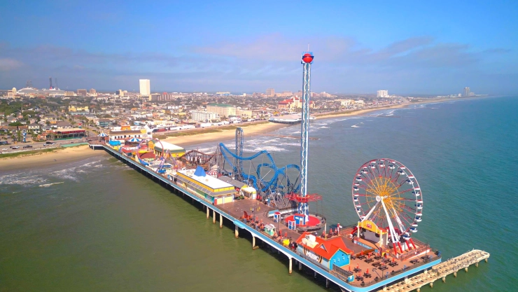 Vista aérea de Galveston, Texas.