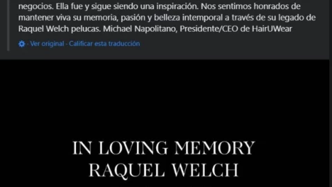 Raquel Welch murió en su casa de Los Ángeles a los 82 años