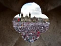 El Zócalo lleno previo al Informe de Gobierno 2021 de AMLO