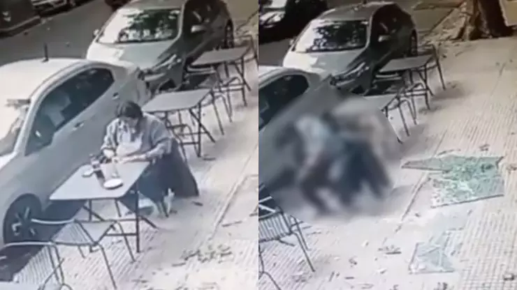 Vidrio cae sobre hombre en Argentina