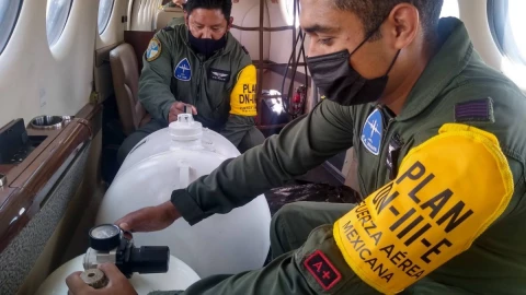 La Fuerza Aérea Mexicana instrumentó un proyecto para bombardear las nubes y provocar la lluvia.