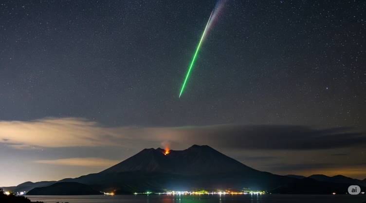 Meteorito cruza cielo de Japón e ilumina el volcán Sakurajima (VIDEO)