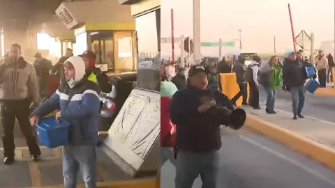 Trabajadores sindicalizados de Ecatepec se manifiestan en caseta de México-Pachuca