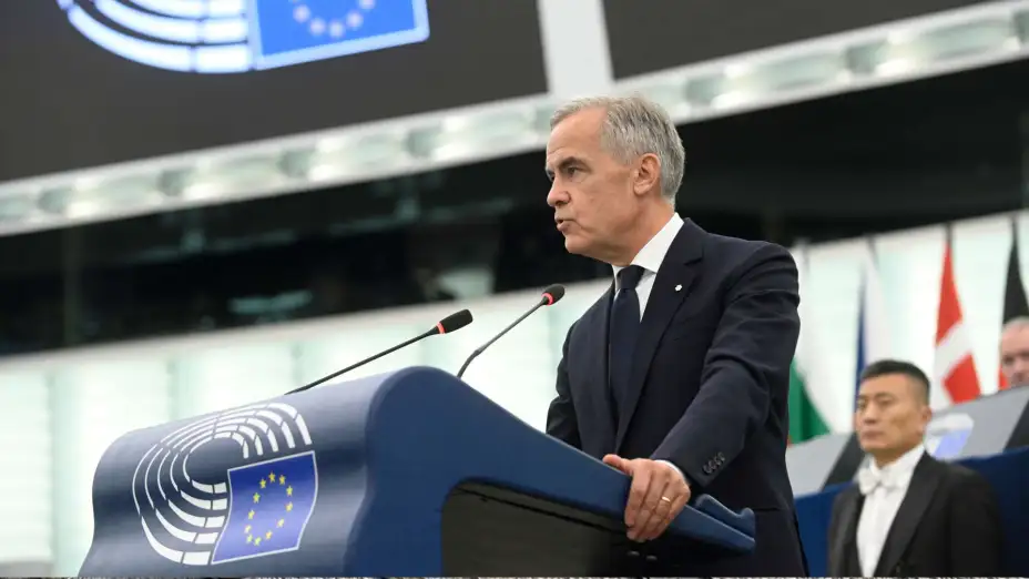 El premier de Canadá, Mark Carney, habla ante el Parlamento Europeo.