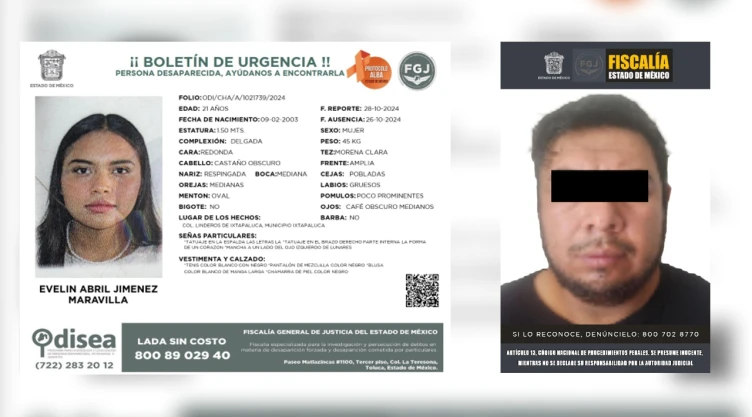 Evelin Abril Jiménez Maravilla fue vista por última vez en Ixtapaluca.