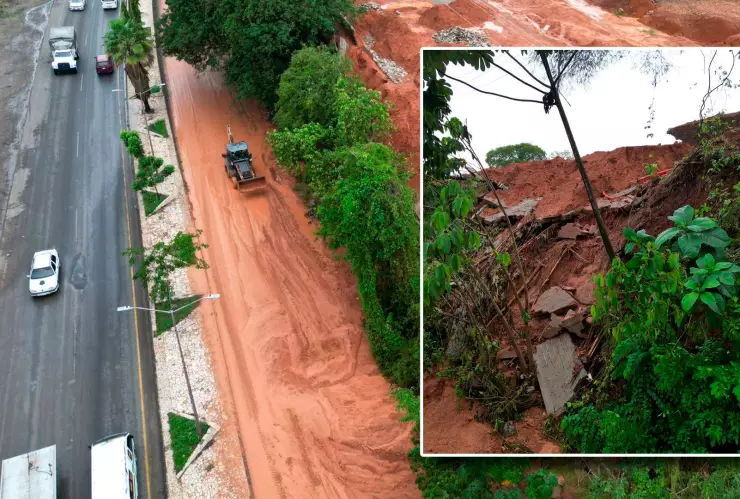 Lluvias intensas causan derrumbe en Tapachula; piden extremar precauciones