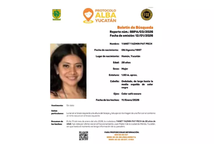 Llegó de Homún a Juan Pablo II y ya son 48 horas sin saber de ella; se llama Yanet Yazmin