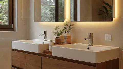 4 ideas de lavabos dobles para baño que te harán la vida más sencilla