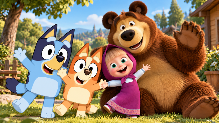 4 episodios de Bluey y Masha y El Oso para enseñar a tus hijos a defenderse