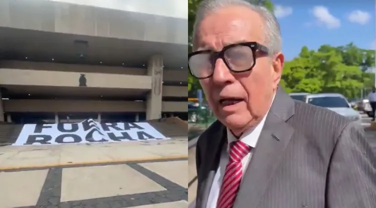 Ciudadanos y empresarios protestan para exigir la salida de Rocha Moya.
