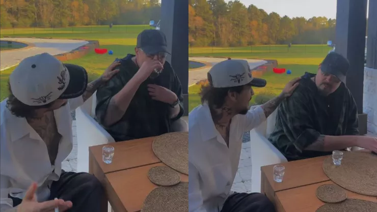 VIDEO | ¿Mala reacción? Nodal reaparece junto a Pepe Aguilar tras el lanzamiento de la canción de Cazzu