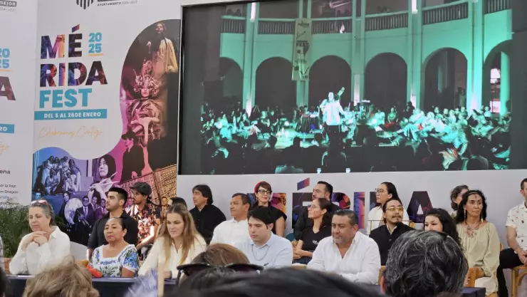 El Ayuntamiento de Mérida de Cecilia Patrón hizo la presentación del Mérida Fest 2025 por el 483 aniversario de la ciudad
