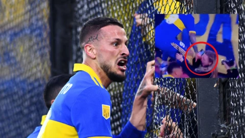 Dario Benedetto marcando el gol de Boca Juniors vs River Plate