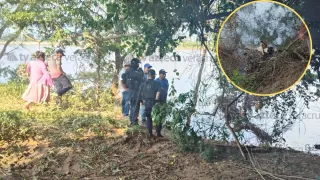 Mujer muerta en puente del sur de Veracruz