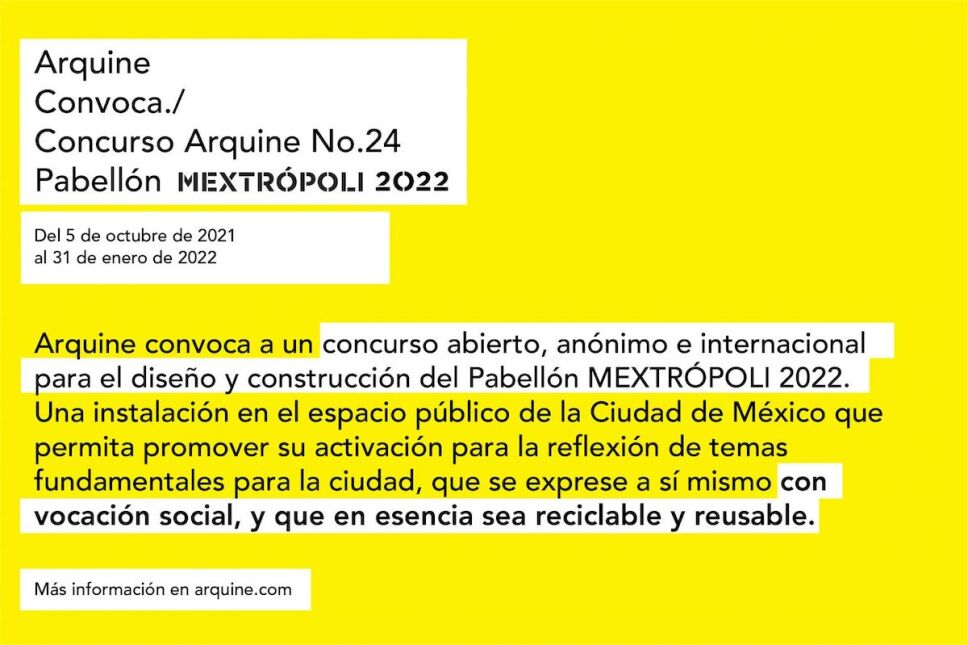 Concurso arquine no 24 pabellon mextropoli 2022