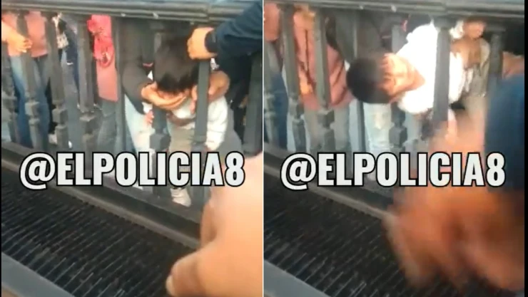 Niño queda atorado tras meter la cabeza en los barrotes