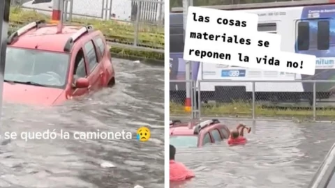 Rescatan abuelitos inundación