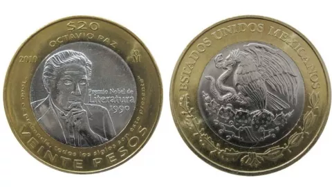 La moneda de Octavio Paz destaca por su rareza y errores de acuñación que la hacen codiciada.