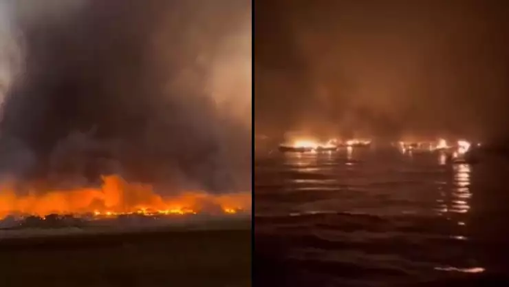 ¿Qué está pasando en la isla de Maui_ Hawái en llamas, gente huye nadando al mar.jpg