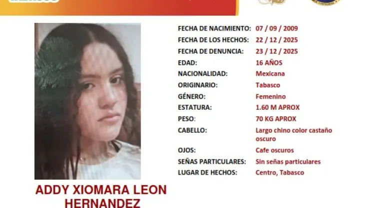Addy Xiomara Alerta Amber Tabasco