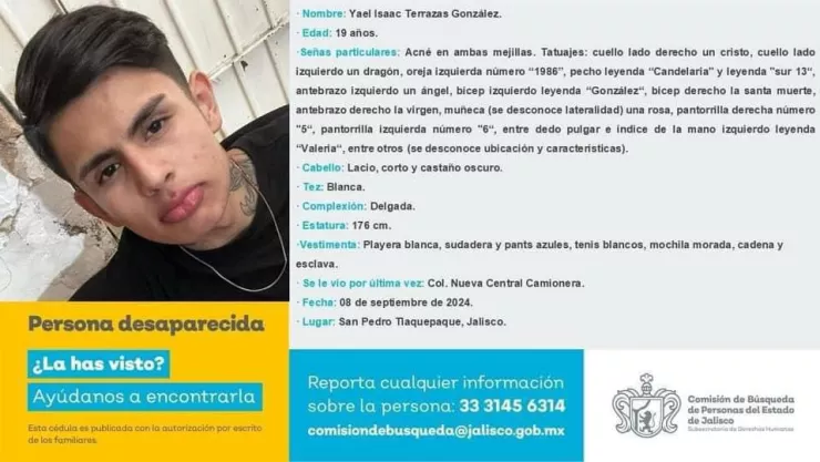 Yael Terrazas desaparecido Jalisco