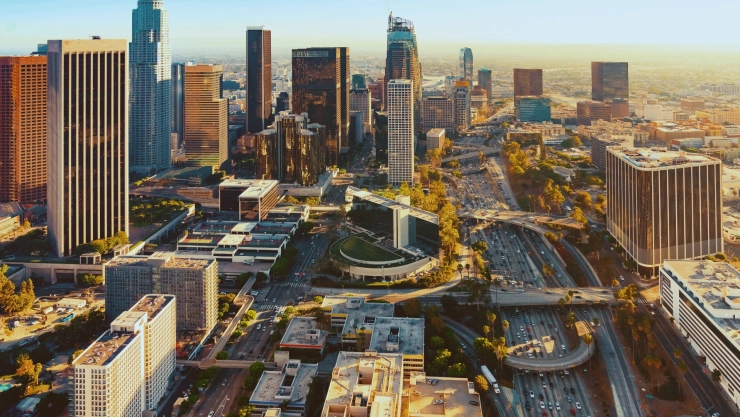 Vista aérea del condado de Los Ángeles