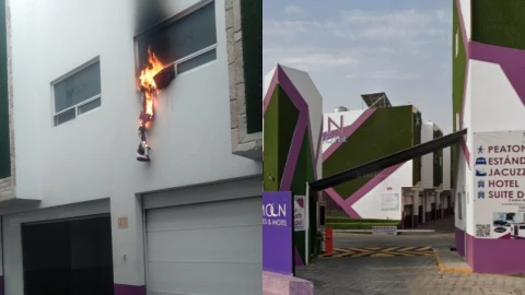 Por una pelea, hombre provoca incendio en habitación de Motel de Puebla