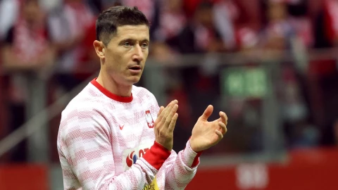 Robert Lewandowski con la selección de Polonia