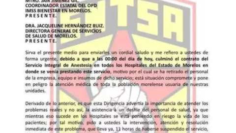 IMSS-Bienestar en Morelos suspende servicio de anestesia; alerta en salud