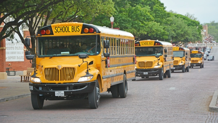 Autobuses del distrito escolar de Texas