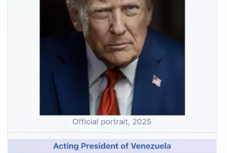 Imagen manipulada muestra a Trump como presidente de Venezuela