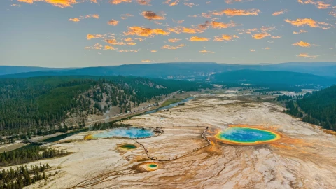 Postal del parque nacional de Yellowstone.