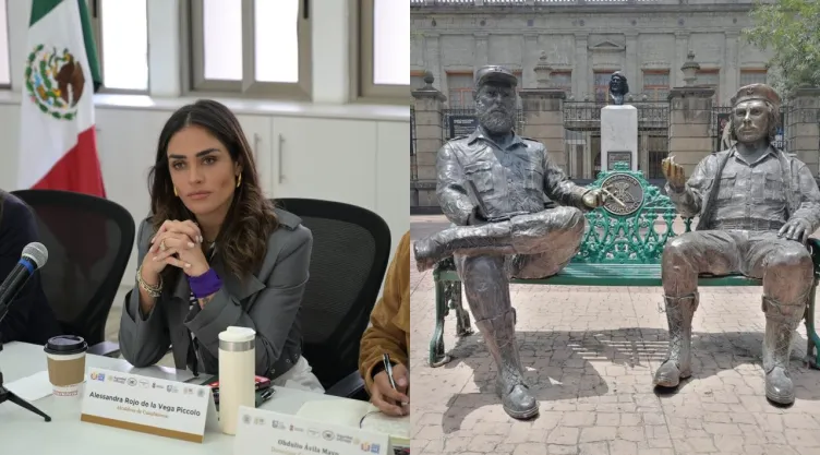 Escultura del Che Guevara y Fidel Castro.