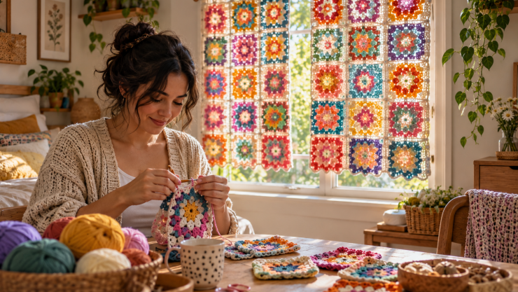 4 Ideas para reemplazar las cortinas de tu cuarto con una opción estética y hecha a mano con puntos sencillos de crochet