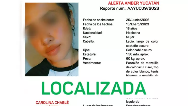 encuentran a menor desaparecida en progreso