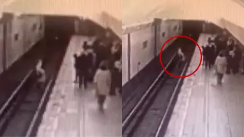 VIDEO Mujer empuja a las vías del tren a niña de 13 años en Rusia porque se estaba riendo; quedó grabado por la cámara de seguridad