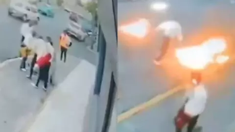 Tragafuegos incendia mariachis
