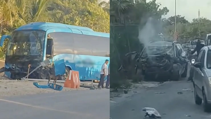 Fatal accidente deja a una persona muerta en la carretera A Punta Sam: Autobús de pasajeros chocó contra camioneta particular