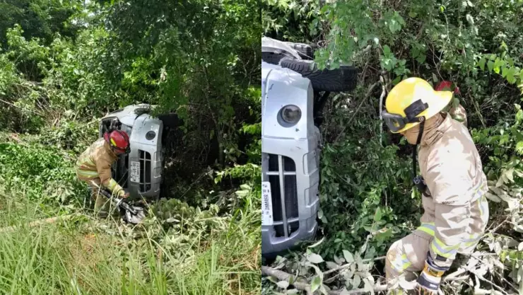 Accidente vehicular en la carretera Kantunilkín-Quintana