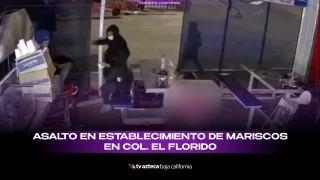 Asalto en establecimiento de mariscos.
