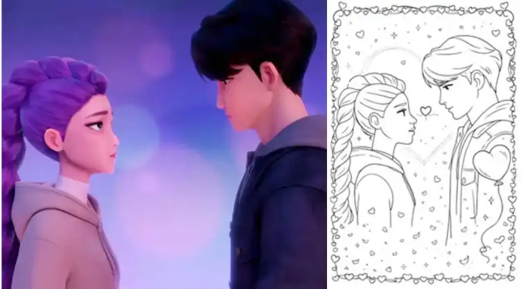 dibujos para colorear kpop demon hunters rumi y jinu
