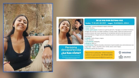 Vanessa Elizabeth Espino Estrada reportada como desaparecida en Guadalajara.