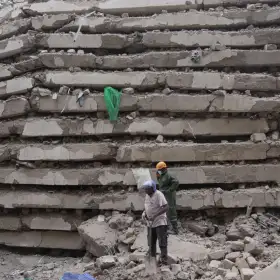 Derrumbe de un edificio en Nairobi, Kenia.